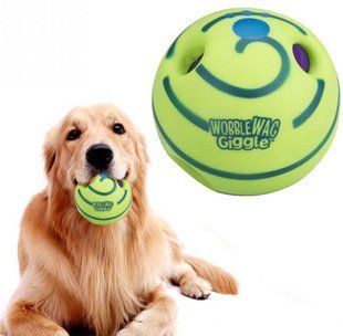 Іграшка для собак зі звуком Wobble Wag Giggle гигикаючий м'яч для гри з собакою 52044/5 фото
