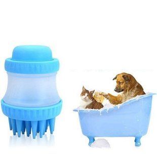 Щітка для миття тварин Cleaning Device The Gentle Dog Washer з силіконовими ворсинками для купання та масажу собак та кішок 52849/5 фото