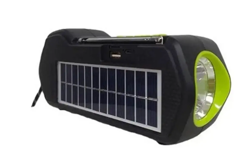 Радіоприймач акумуляторний 3в1 із USB-зарядкою LED-ліхтарем MP3-плеєром ∙ Портативний радіоприймач GD-LITE-11 із сонячною панеллю та Bluetooth 56792/9 фото
