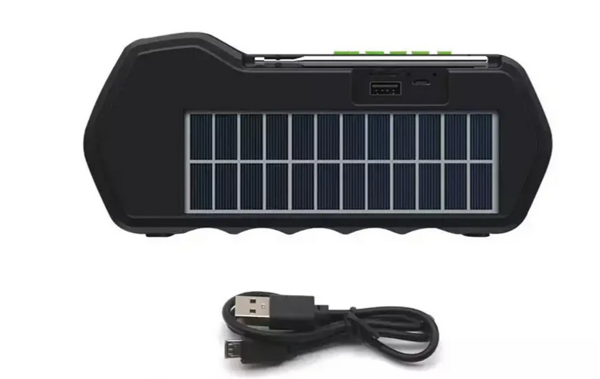 Радіоприймач акумуляторний 3в1 із USB-зарядкою LED-ліхтарем MP3-плеєром ∙ Портативний радіоприймач GD-LITE-11 із сонячною панеллю та Bluetooth 56792/9 фото