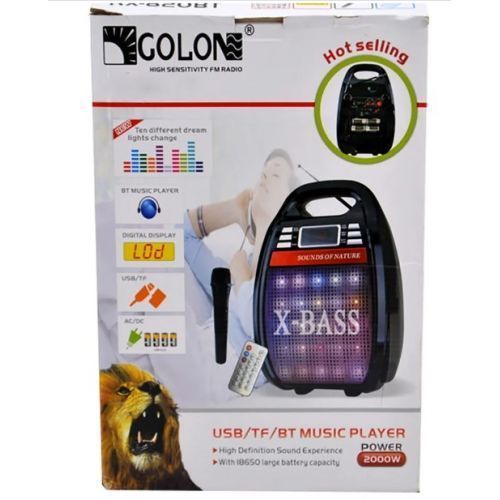 Портативная колонка Golon RX-820 Акустическая система Bluetooth + радио + микрофон + пульт + светомузыка 11621/3 фото